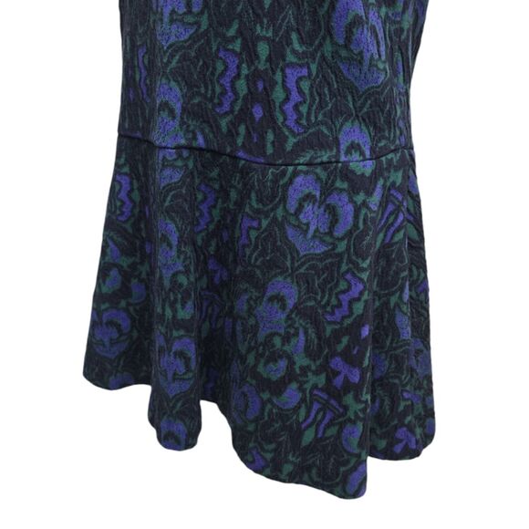 Free People Shift Dress Womens XS Blue Textured Print Amelia Knit Mock Neck Mini - Picture 12 of 13